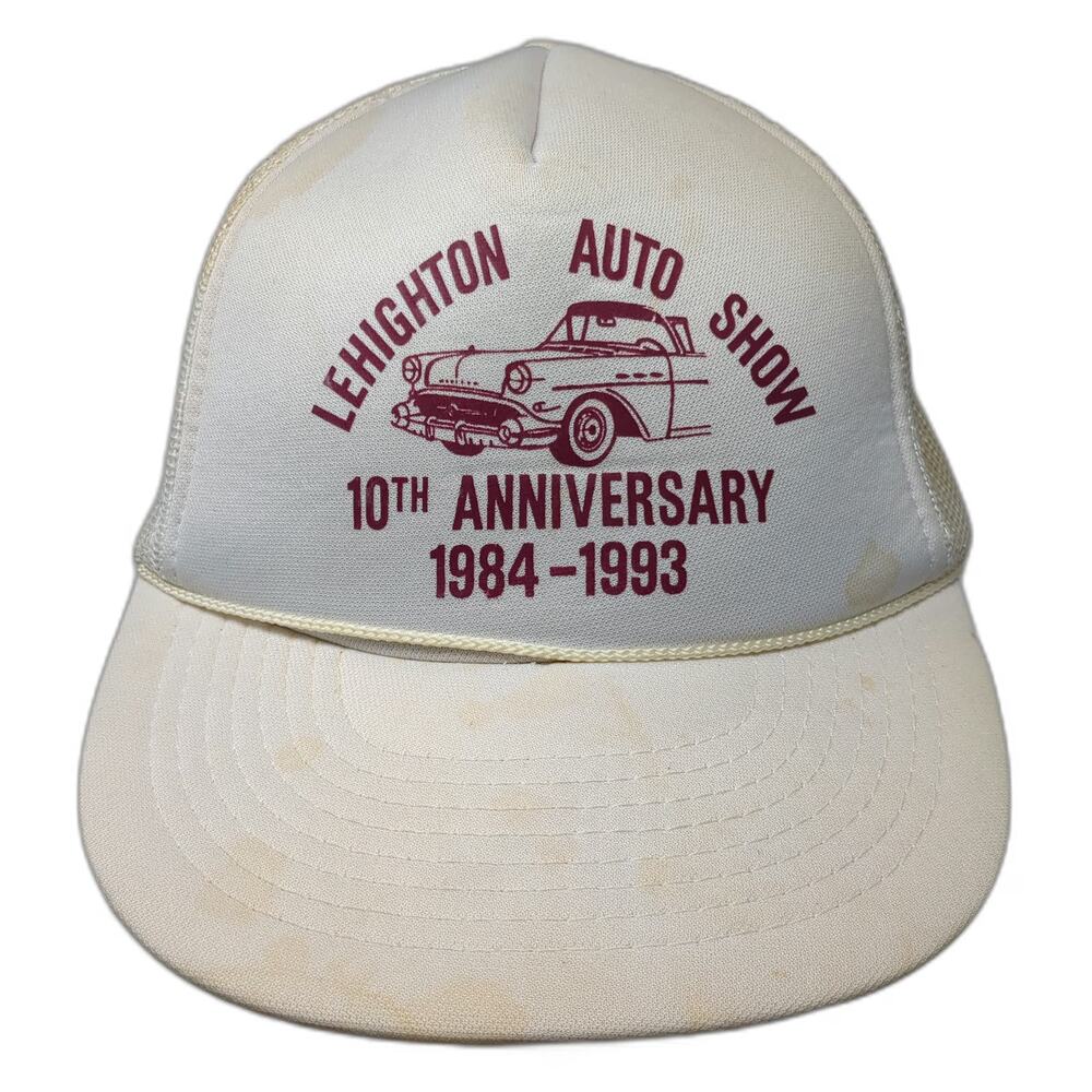 T.I. Trucker Hat Beige One Size Lehighton Auto Show Anniversary Car Snapback